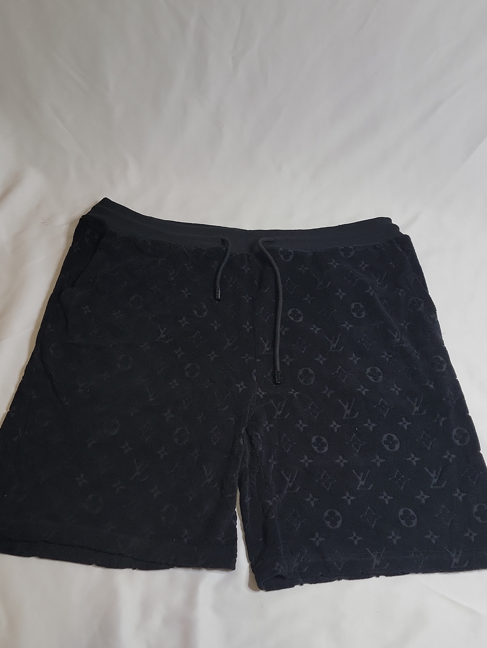 Louis Vuitton Black Monogram Terry Drawstring Shorts